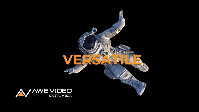 Awe Video Digital Media, astronaut flying through space poster.