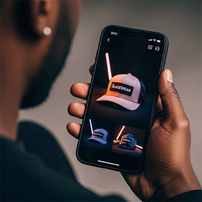 Social Media Content Video: image of a Black man holding a cell phone.